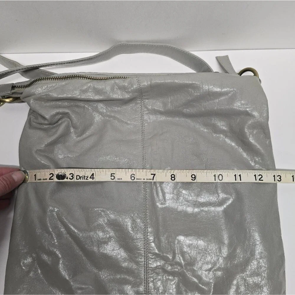 Latico Genuine Gray Leather Large Crossbody Shoulder Bag